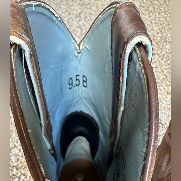 Ariat Women's Square Toe Short Boots Flame Stitch & Stars Leather vintage 9.5B - Picture 13 of 16